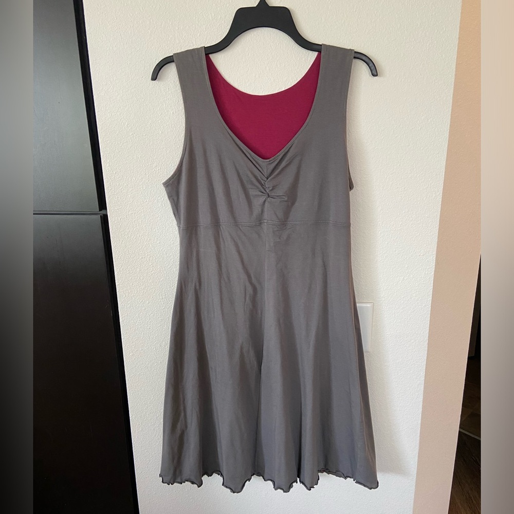 GoLite Cayambe Reversible Sundress, maroon and gray, size medium